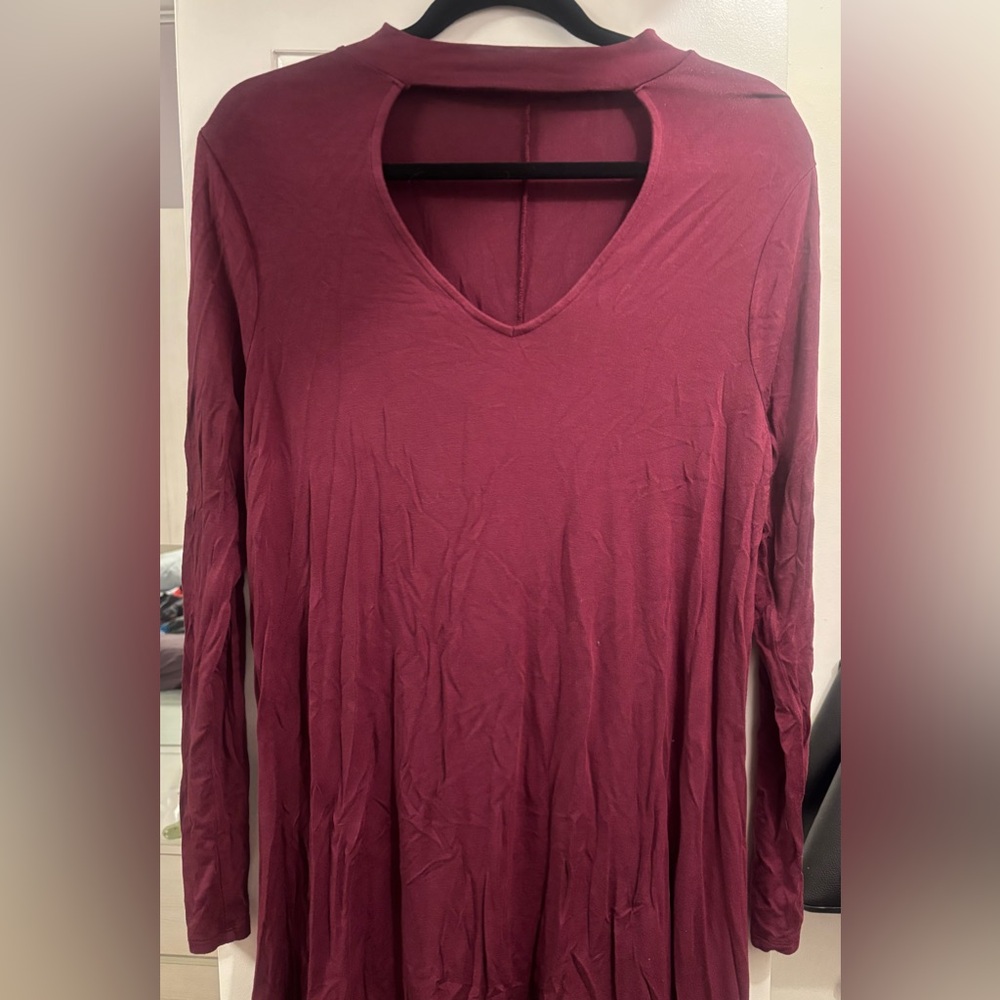 Express burgundy dress size large.